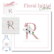 Floral Initial water bottle