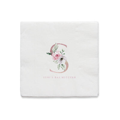 Floral Initial Napkin