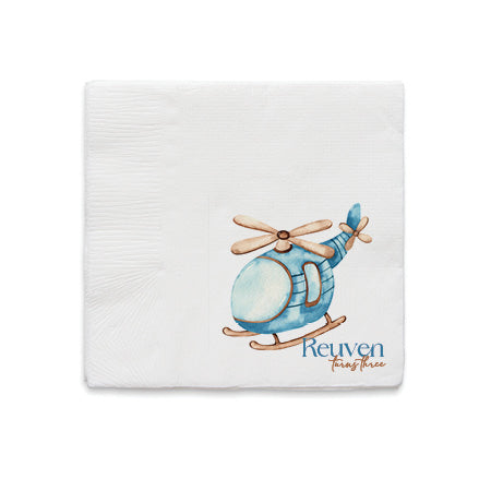 Upsherin Helicopter Napkin – Label It Labels.