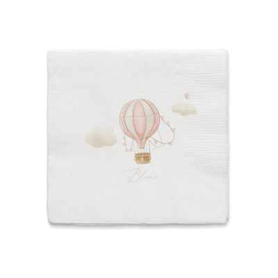 Hot air Balloon Girl Cocktail Napkin